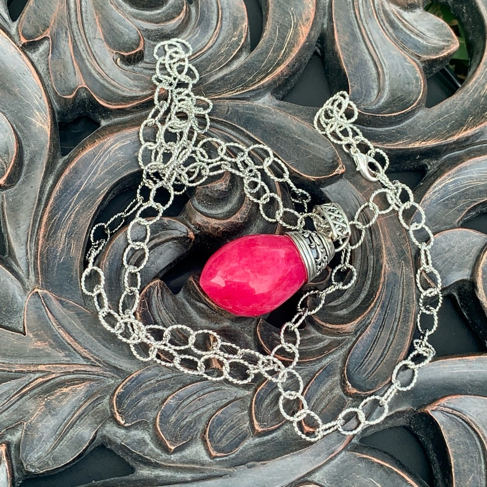 Barse Stone Drop Pendant Necklace
